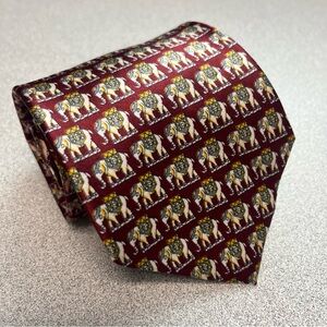 100% Silk All Over Print Elephant Print Men's Tie Made in India